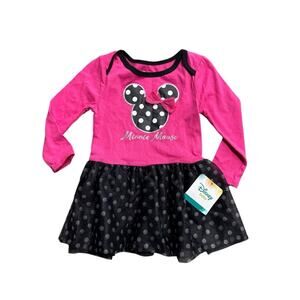 Disney Baby Minnie Mouse Tulle Polka Dot Trim Toddler Kids Dress 24 Months New